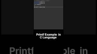 printf function example #shorts #youtubeshorts #ytstudio #feedshorts #viral