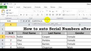 [Geek 10] How to get Auto Serial Numbers after applying filters in MS Excel (#CGeeks)