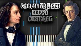 Happy Birthday - Chopin and Liszt style - [Piano Tutorial] (Synthesia) (Download MIDI + PDF Scores)