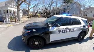 03-07-2025 Fairhaven, MA - Large Tree Falls & Crushes Vehicle- Winds Gusting 48+ Mph