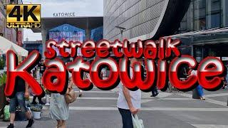 4K Katowice city center streetwalking #streetwalking #cityview #strweeview #poland