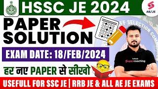 HSSC JE Civil Paper Solution 2024 | HSSC JE 18th feb Civil Paper Solution | Civil by Shubham Sir