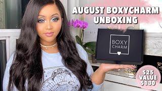 AUGUST 2020 BOXYCHARM UNBOXING  || $25 BASE BOXY || TRY-ON & REVIEW || BEAUTY SUBSCRIPTION 