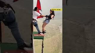 Brave Nepali Girl Bungee Jump Pokhara Nepal  #shorts