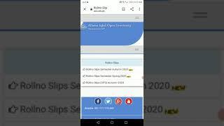 How to get roll no. Slip autumn semester 2020 aiou. Link below ⬇️