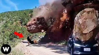 Tragic Moments! Shocking Massive Rockfalls & Landslides Filmed Seconds Before Disaster In The Wild