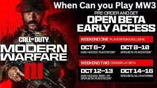 All Open Beta and Release Dates for Modern Warfare 3