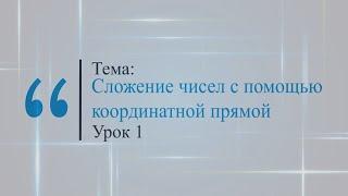 Сложение чисел с помощью координатной прямой. Урок 1.