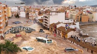 Tons of water hit Malaga! Severe Flood destroys everything in Spain, Europe is shocked