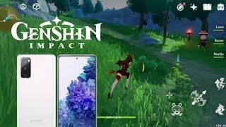 Genshin Impact - Gameplay Samsung Galaxy S20 FE 5G Gráficos médios 60FPS