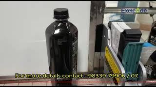 Batch coding, MRP, Date printing-white ink on PET bottles- EAJET Thermal Inkjet printer- Exel Code