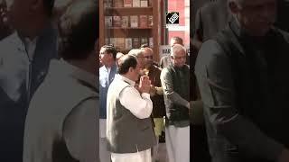 JP Nadda pays floral tribute to Guru Sant Ravidas at BJP headquarters in Delhi