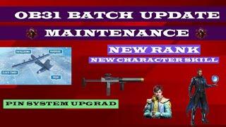 OB31 UPDATE |TODAY MAINTENANCE | FREE FIRE