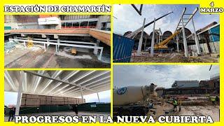  VIGAS Y BASE DE LA NUEVA CUBIERTA DEL VESTÍBULO | OBRAS ESTACIÓN CHAMARTÍN | 4 MARZO 2025 