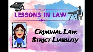 Strict Liability Criminal Offences