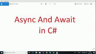 Async Await In C#