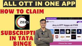 Tata play binge 199 plan details part -3 | How to claim zee5 subscription | all ott in one app