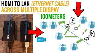 HDMI Extender BY LAN Ethernet Cable 100 meters with Multiple Display