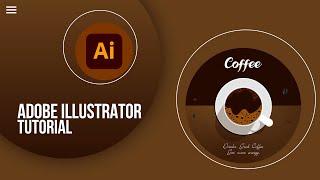 Coffee Vector Art Flat Design & Tutorial - Adobe illustrator | BID IT Lab | #illustrator #tutorial