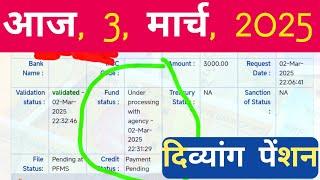 आज, 3, मार्च, 2025 दिव्यांग पेंशन फ़िर से Pfms में लगाया गया | Divyang Pension |  Pension  |विकलांग