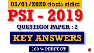 CIVIL PSI EXAM (05/01/2020) QUESTION PAPER - 2 KEY ANSWERS/POLICE SUB INSPECTOR (CIVIL) KEY ANSWERS