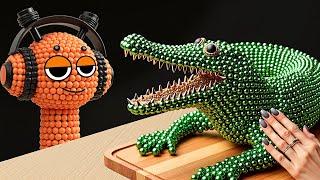 Incredibox Sprunki, but Magnetic Balls | Oren MUKBANG Giant Crocodile