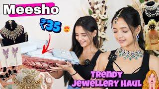 Huge Meesho Jewellery Haul️| ₹35 main Jewellery? #koreanjewellery #meesho #meeshohaul #jewellery