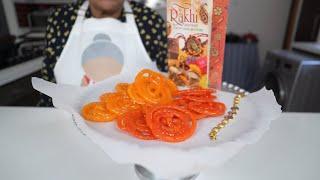 Making crispy and sticky jalebi - a favourite Indian sweetmeat