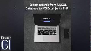 Export MySQL Database records to MS Excel (xlsx extension) with PHP