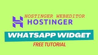 hostinger whatsapp widget tutorial website editor