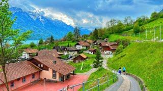 Switzerland, Oberried am Brienzersee 4K - Heavenly beautiful Swiss village on the lake Brienz