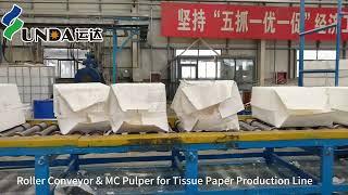 Yunda Roller Conveyor and  MC Pulper for TIssue Paper Production Line