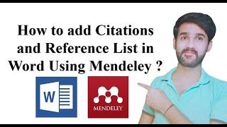 How to insert Citations and Reference List in Word using Mendeley?