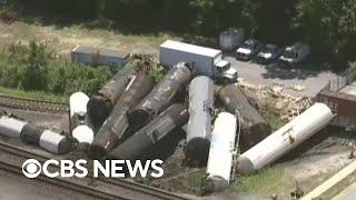 Freight train derails outside Chicago, evacuations underway