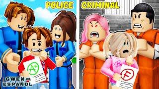 ROBLOX BrookhavenRP: Familia de Policía y Criminal & Breathless Escape | Gwen Roblox Español