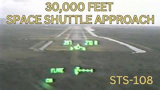 30,000 Feet Approach & Landing | Space Shuttle Endeavour STS-108 | Cockpit HUD View