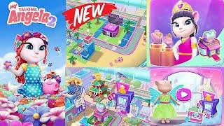 My Talking Angela 2 Spring update new outfit unlocked & Stickers Album Complete Gameplay Android ios