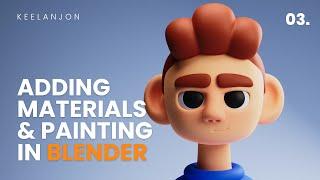 Blender Beginner Tutorial - Adding Materials & Painting in Sculpt Mode