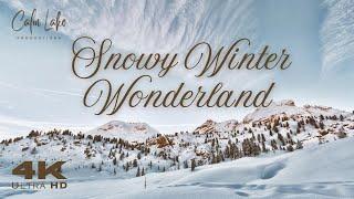 4K Snowy Winter Wonderland | Snow Landscape Scenery with Christmas Vibes in Stunning UHD ️