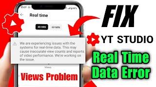 we are experiencing issues with the systems for realtime data yt studio | yt studio problem today