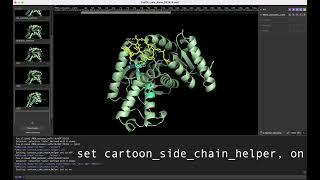 Displaying sidechains in PyMol? (Or other stick & cartoon combo?) Turn cartoon sidechain helper on!