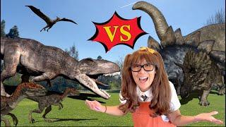 Carnivore Vs Herbivore Dinosaurs for Kids | Dinosaur Adventure Stories with Soso