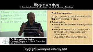 Definition and Subject Matter of Economics