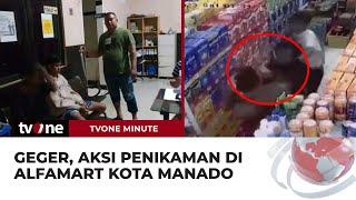 Terekam CCTV, Aksi Penikaman di Alfamart Pandu Kota Manado | tvOne Minute