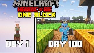 I Survived 100 Days On ONE BLOCK EXTREME in Minecraft Hardcore!