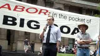 Climate Rally: Adam Bandt on CPRS Labor subsidies to coal