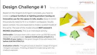 Design Challenge for Gurumantra students after an Online session on  Origami inspired design ideas