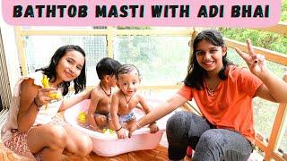 Bathtub  Masti With Adi Bhai|#learnwithpriyanshi #learnwithpari #aadyansh