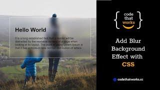 Create Blur Background Effect with CSS | Advance CSS | codethatworks.cc | #css #filter