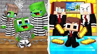 Mikey Family PRISONERS vs JJ Family PRESIDENTS Survival Battle in Minecraft (Maizen)